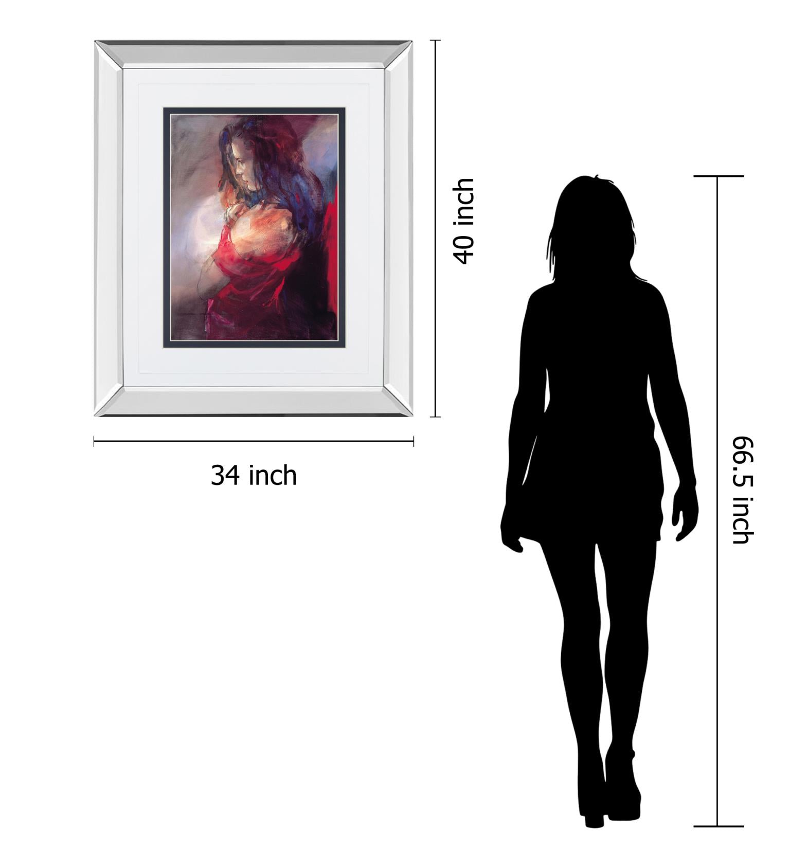 Mirrored Frame Odalisque Ii By Christine Comyn 34X40 Mirror Frame Print