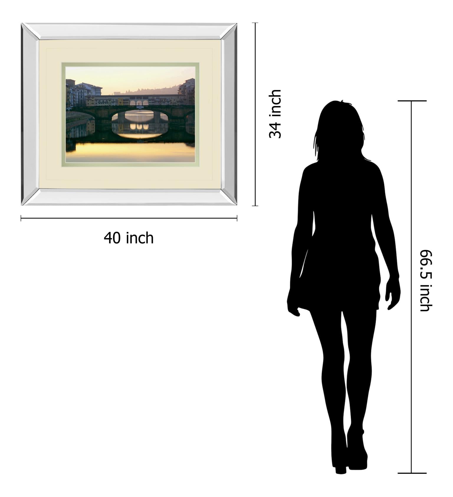 Mirrored Frame Ponte Vecchio By Bill Philip 34X40 Mirror Frame Print