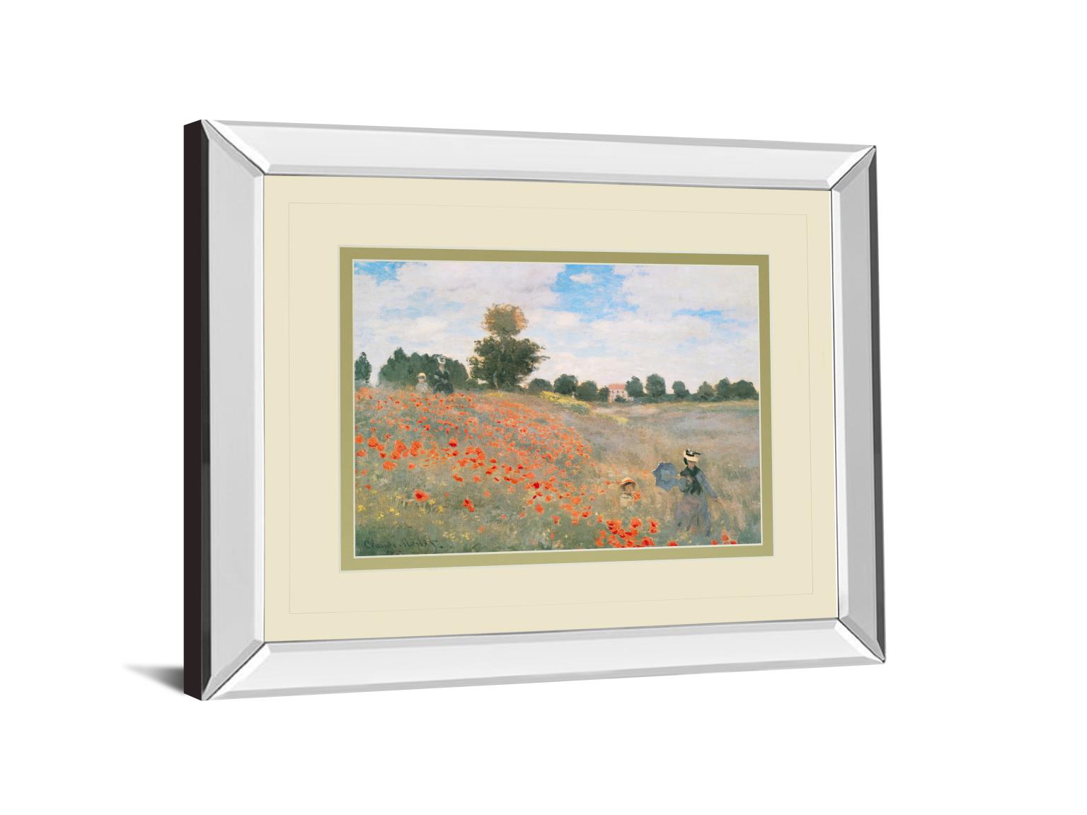 Mirrored Frame Wild Poppies, Near Argenteuil By Claude Monet 34X40 Mirror Frame Print