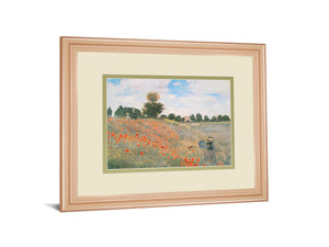 Wild Poppies, Near Argenteuil By Claude Monet 34X40 Framed Print