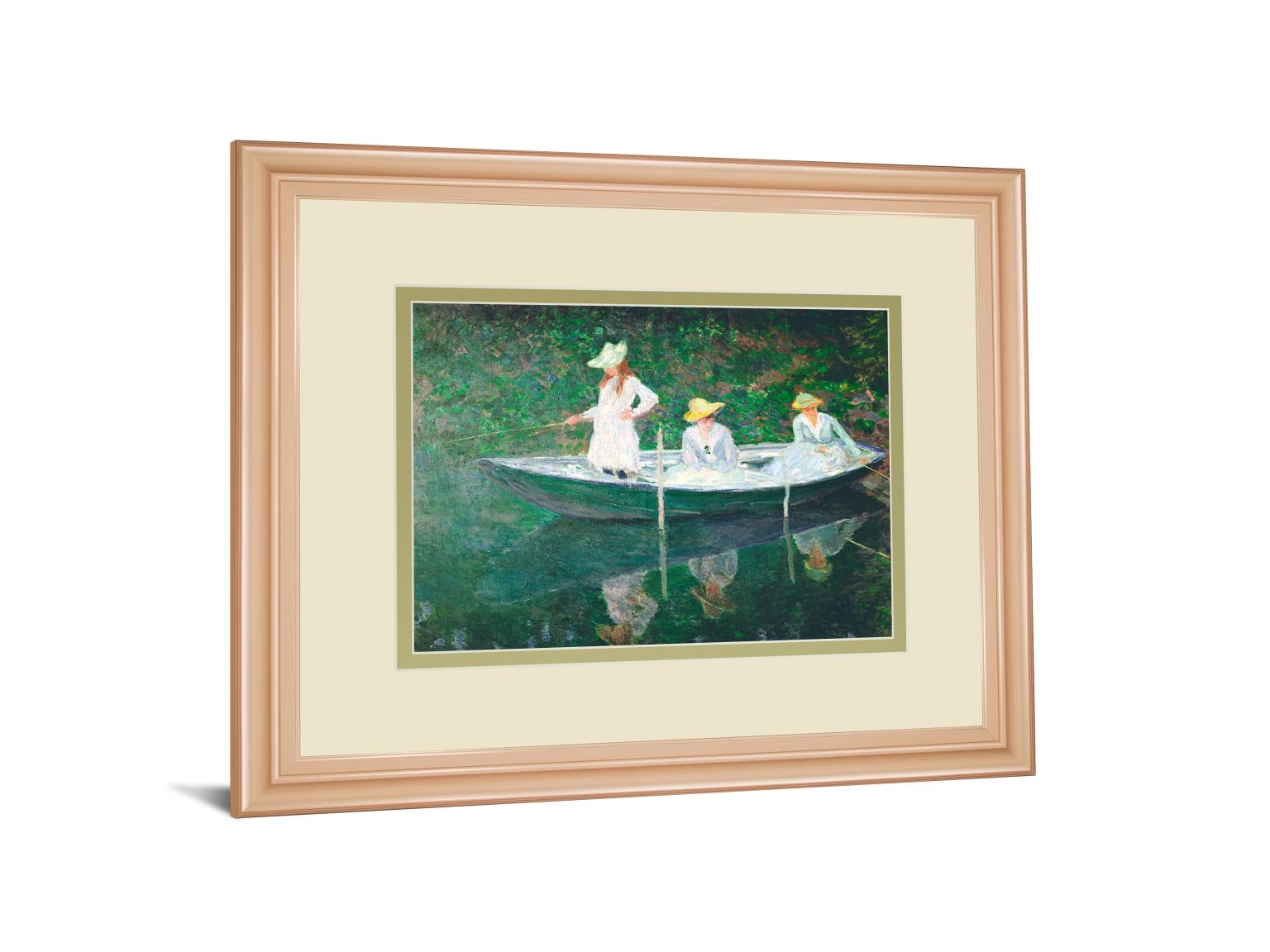 The Boat At Giverny By Claude Monet 34X40 Framed Print