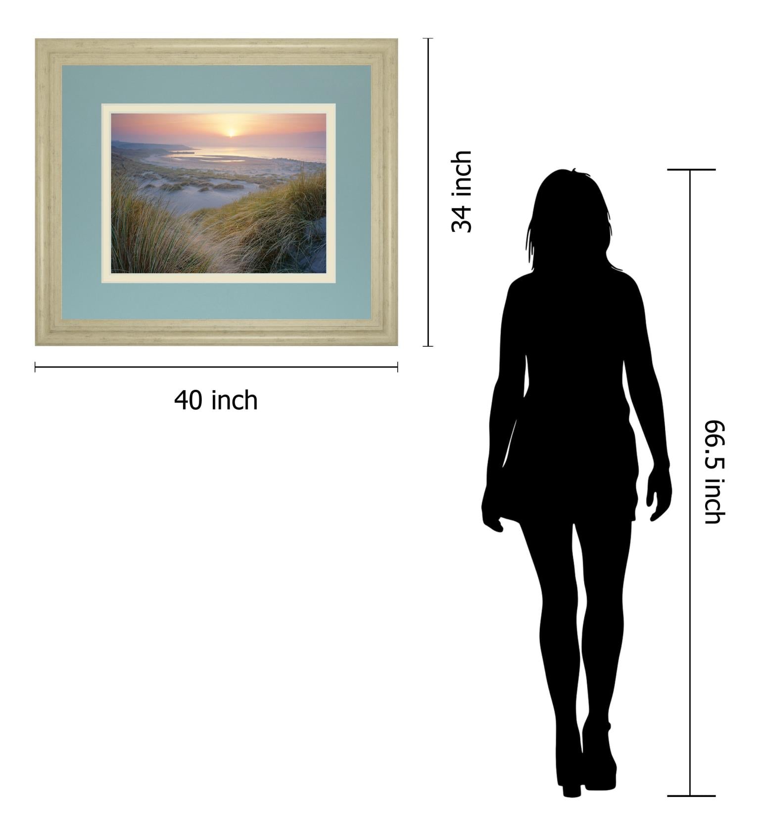 Budle, Misty Sunset By Joe Cornish 34X40 Framed Print