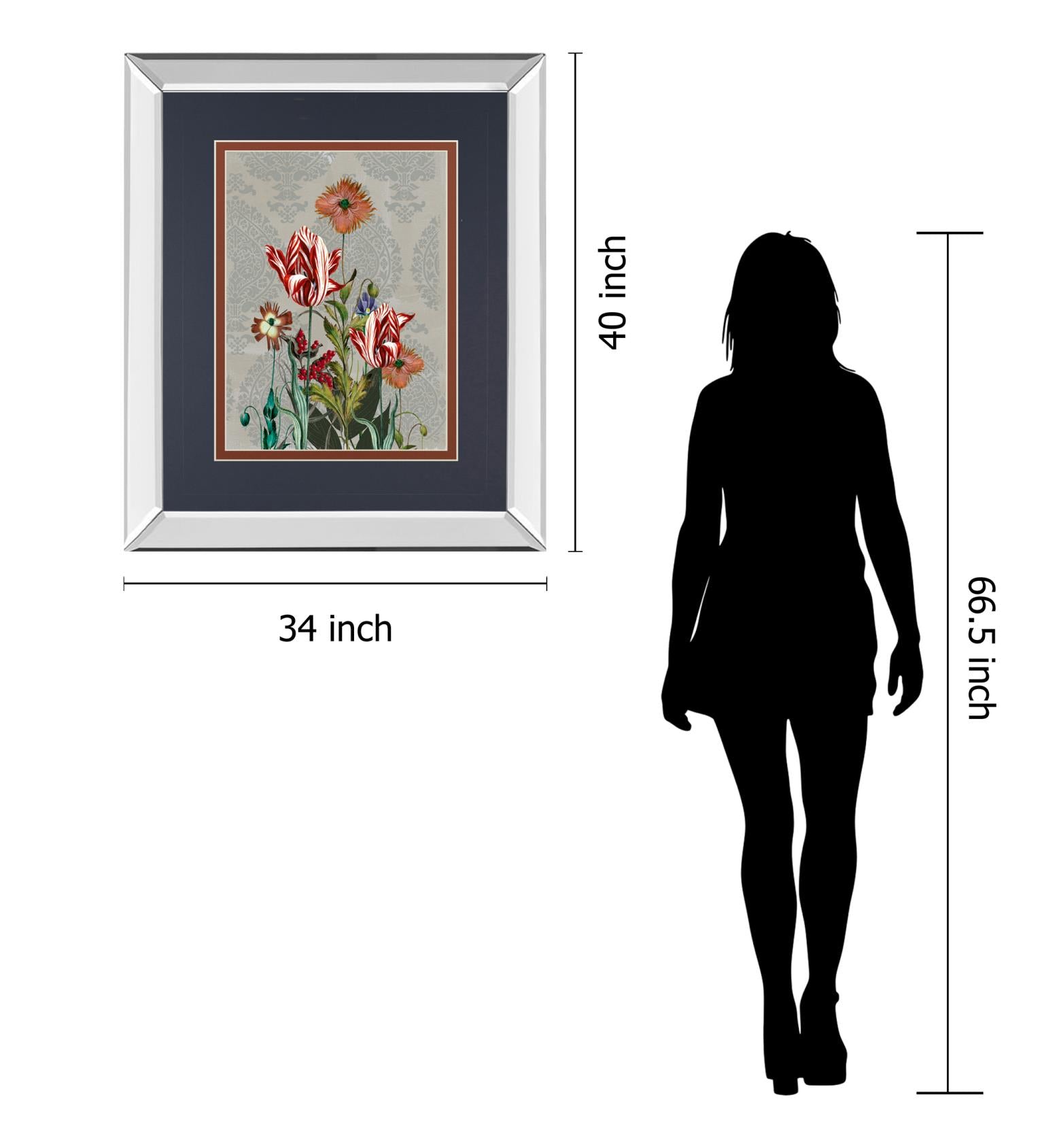 Mirrored Frame Summer Flowers Ii By Ken Hurd 34X40 Mirror Frame Print