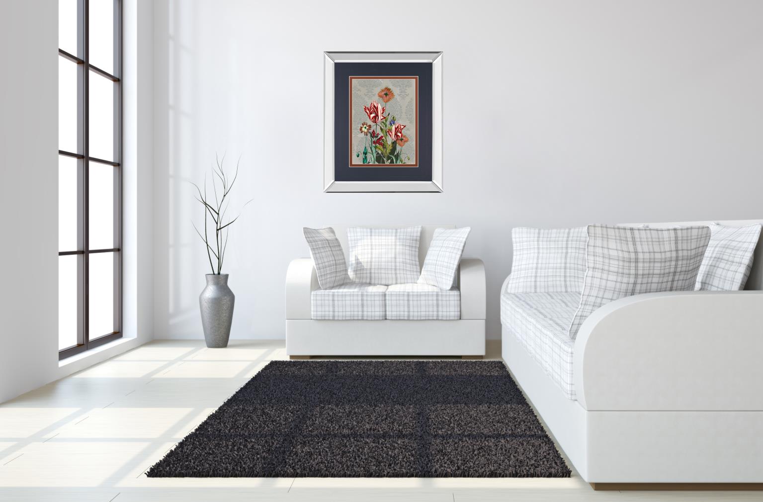 Mirrored Frame Summer Flowers Ii By Ken Hurd 34X40 Mirror Frame Print