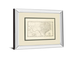 Mirrored Frame New Map Of The State Of Texas By Johnson And Wank 34X40 Mirror Frame Print