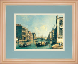 The Grand Canal, Venice The Rialto Bridge By Antonia Canaletto 34X40 Framed Print