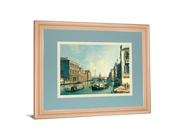 The Grand Canal, Venice The Rialto Bridge By Antonia Canaletto 34X40 Framed Print