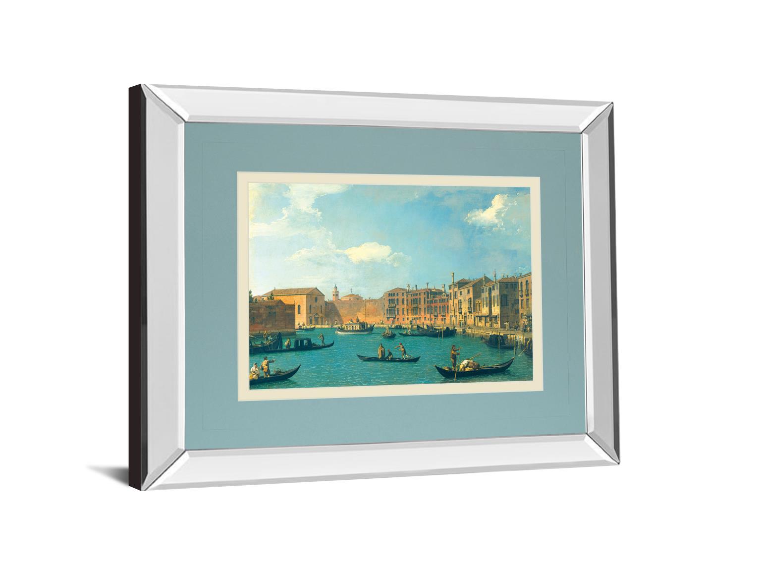 Mirrored Frame View Of The Canal Of Santa Chiara By Antonia Canaletto 34X40 Mirror Frame Print