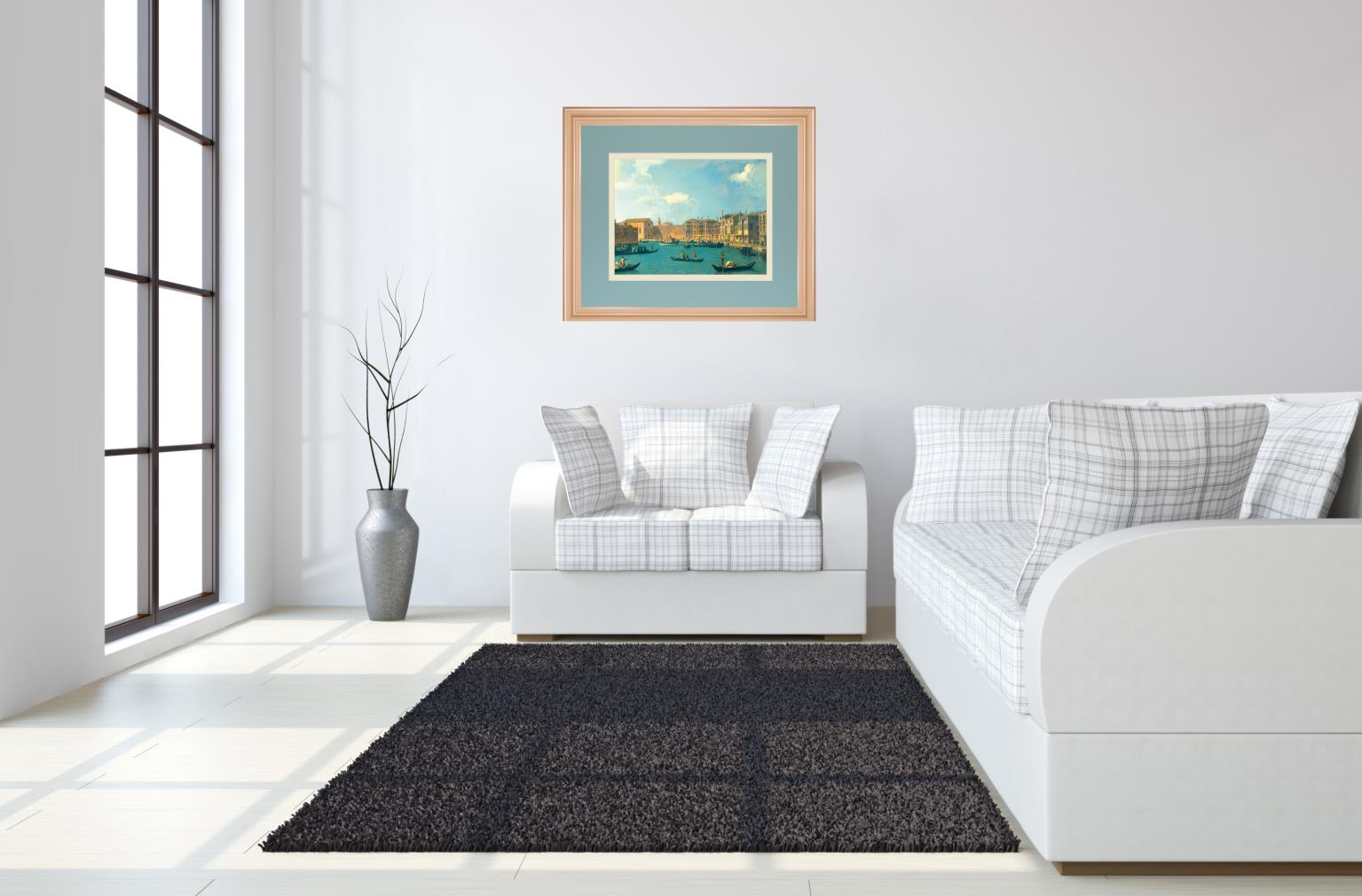 View Of The Canal Of Santa Chiara By Antonia Canaletto 34X40 Framed Print