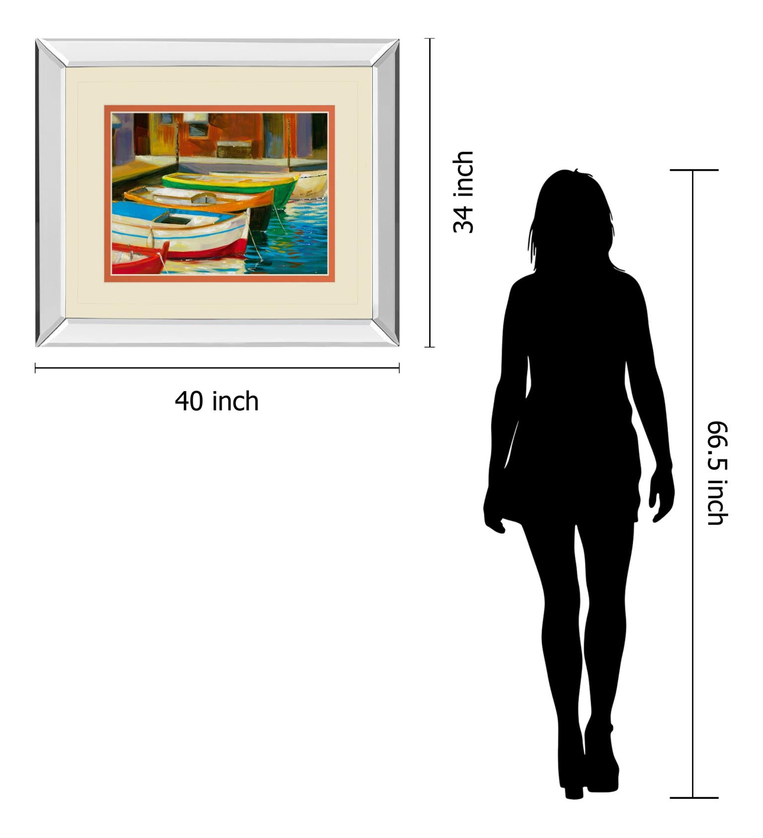 Mirrored Frame Canal Street I By Dupre 34X40 Mirror Frame Print