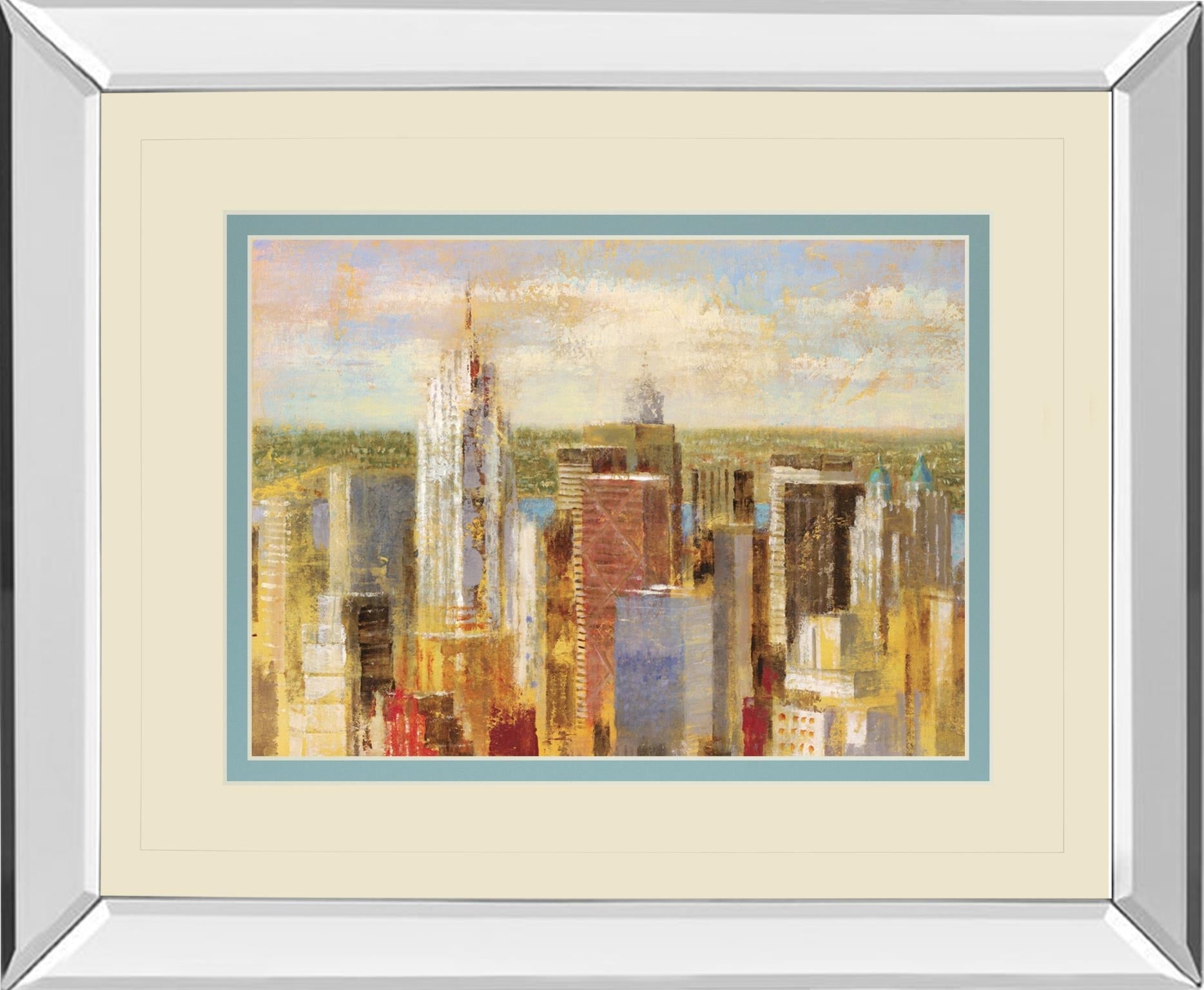 Mirrored Frame Cityscape Ii By Longo 34X40 Mirror Frame Print