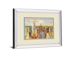 Mirrored Frame Cityscape Ii By Longo 34X40 Mirror Frame Print