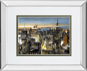 Mirrored Frame Big City By Alan Lambert 34X40 Mirror Frame Print