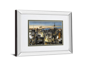 Mirrored Frame Big City By Alan Lambert 34X40 Mirror Frame Print