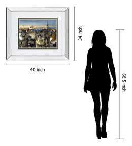 Mirrored Frame Big City By Alan Lambert 34X40 Mirror Frame Print