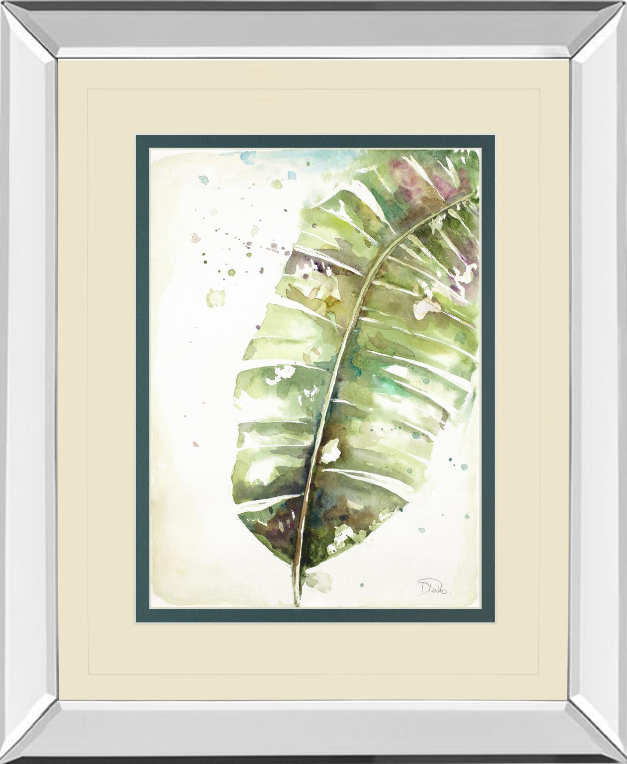 Mirrored Frame Watercolor Plantain Leaves Ii By Patricia Pinto 34X40 Mirror Frame Print