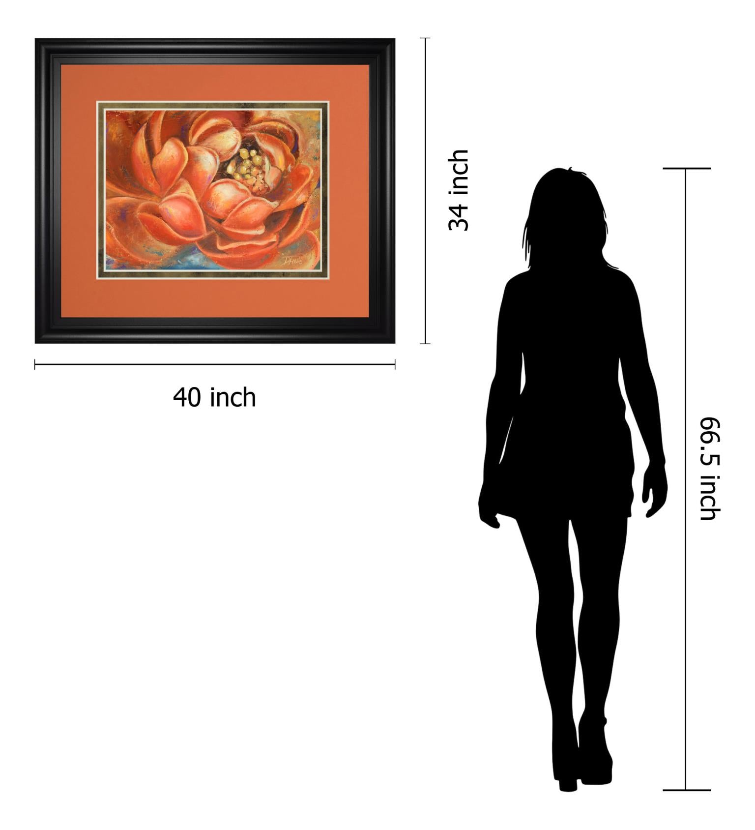 Red Lotus I  By Patricia Pinto 34X40 Framed Print