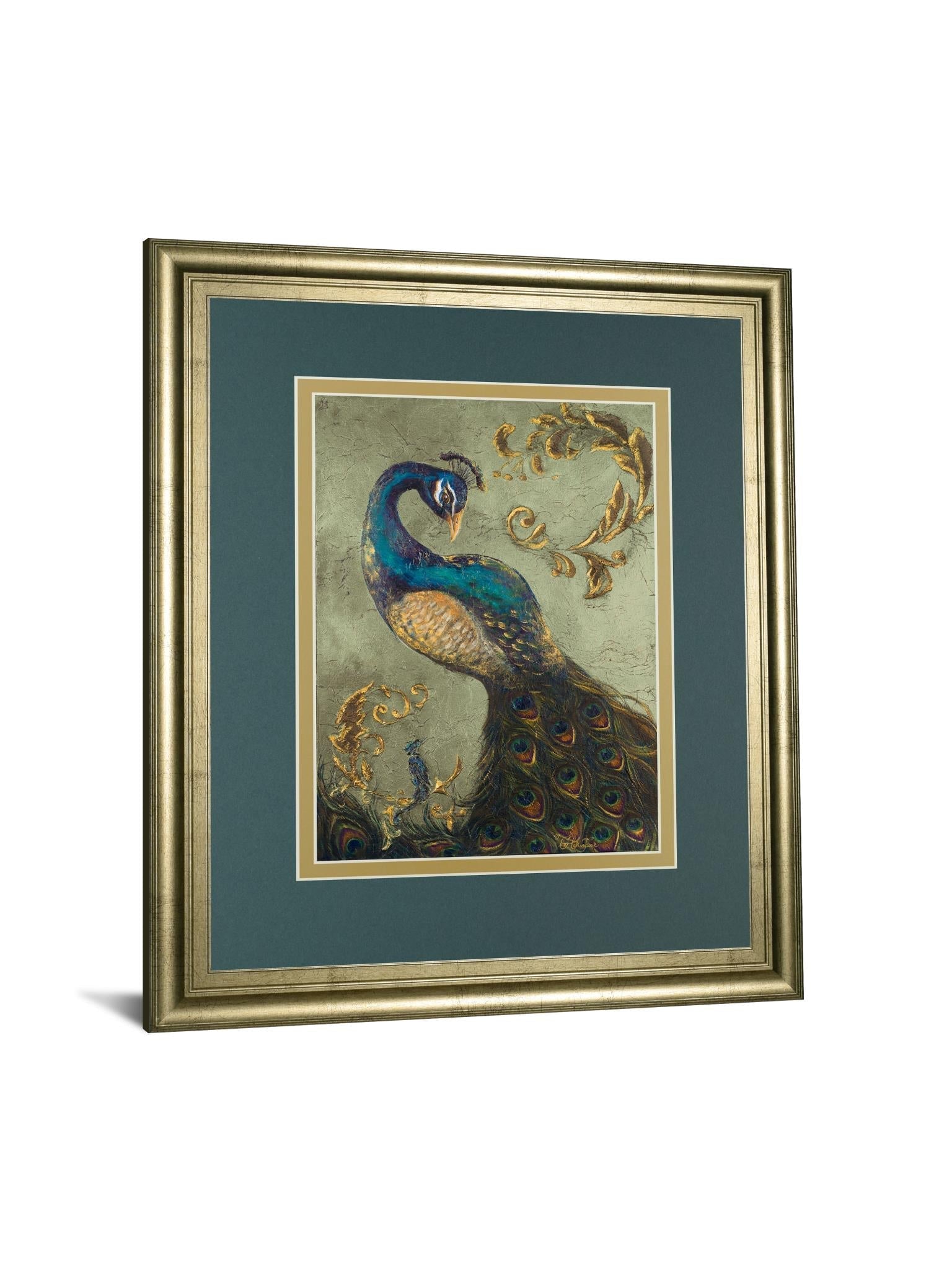 Peacock On Sage Ii By Tiffany Hakimipour 34X40 Framed Print