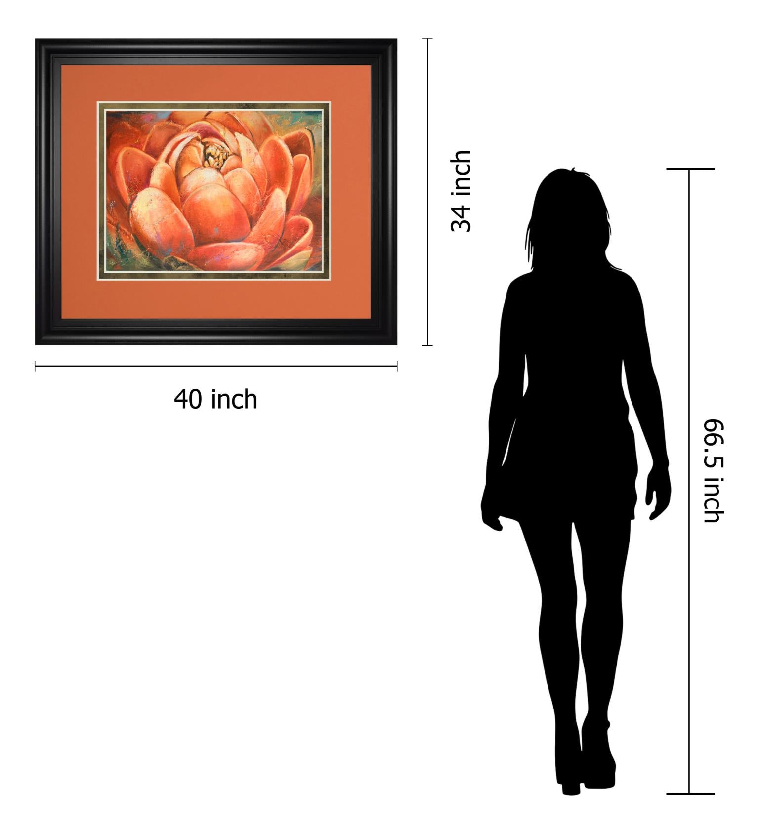 Red Lotus Ii By Patricia Pinto 34X40 Framed Print