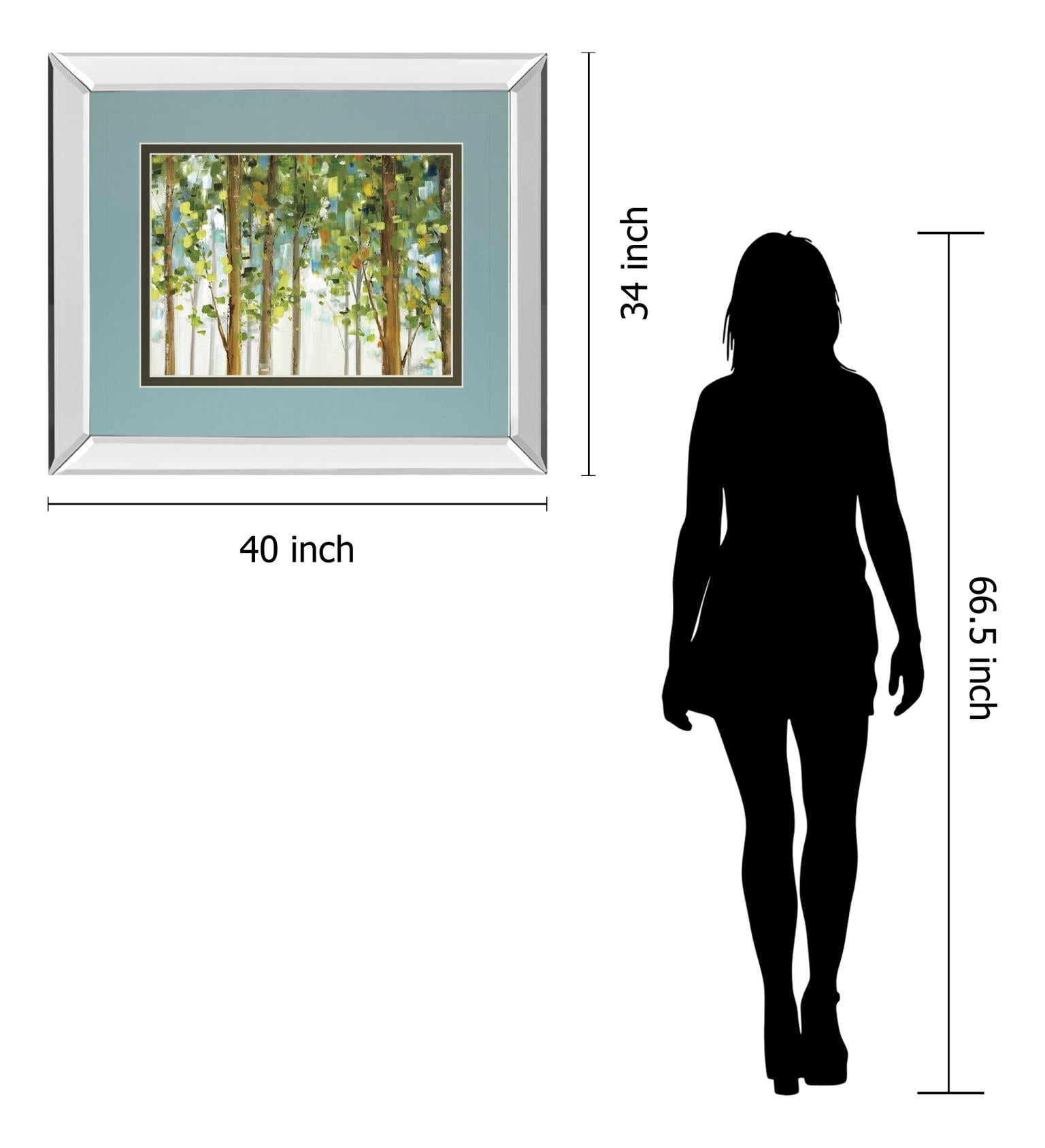 Mirrored Frame Forest Study I Crop By Lisa Audit 34X40 Mirror Frame Print
