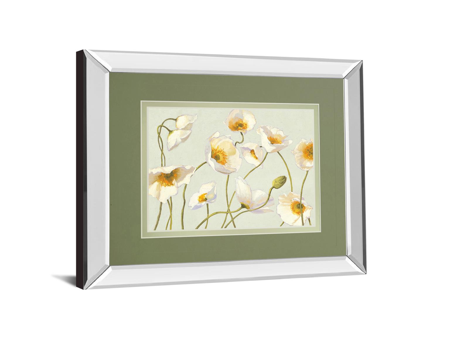 Mirrored Frame White Bright Poppies By Novak 34X40 Mirror Frame Print