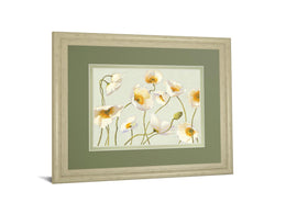 White Bright Poppies By Novak 34X40 Framed Print