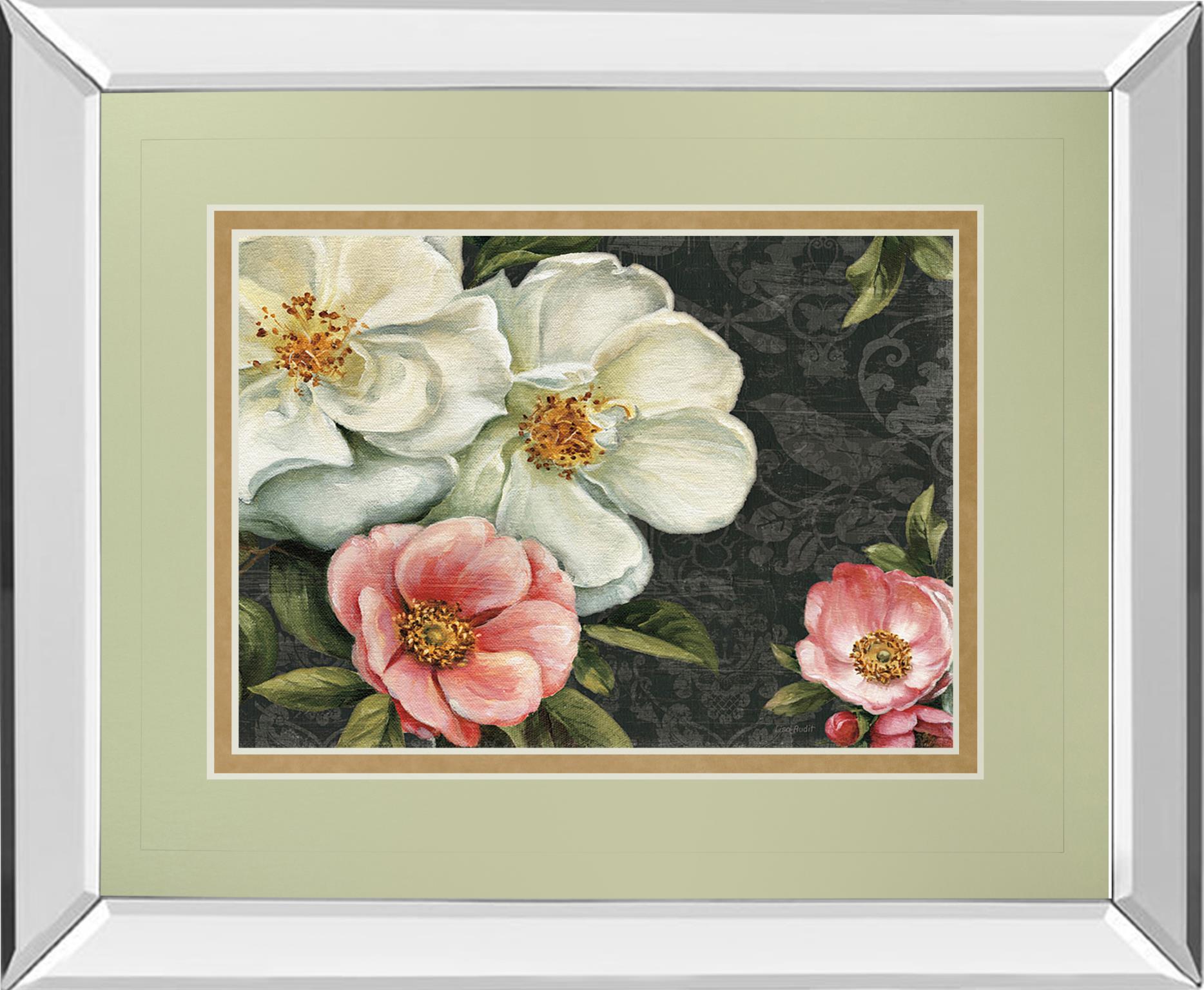 Mirrored Frame Floral Damask I By Lisa Audit 34X40 Mirror Frame Print