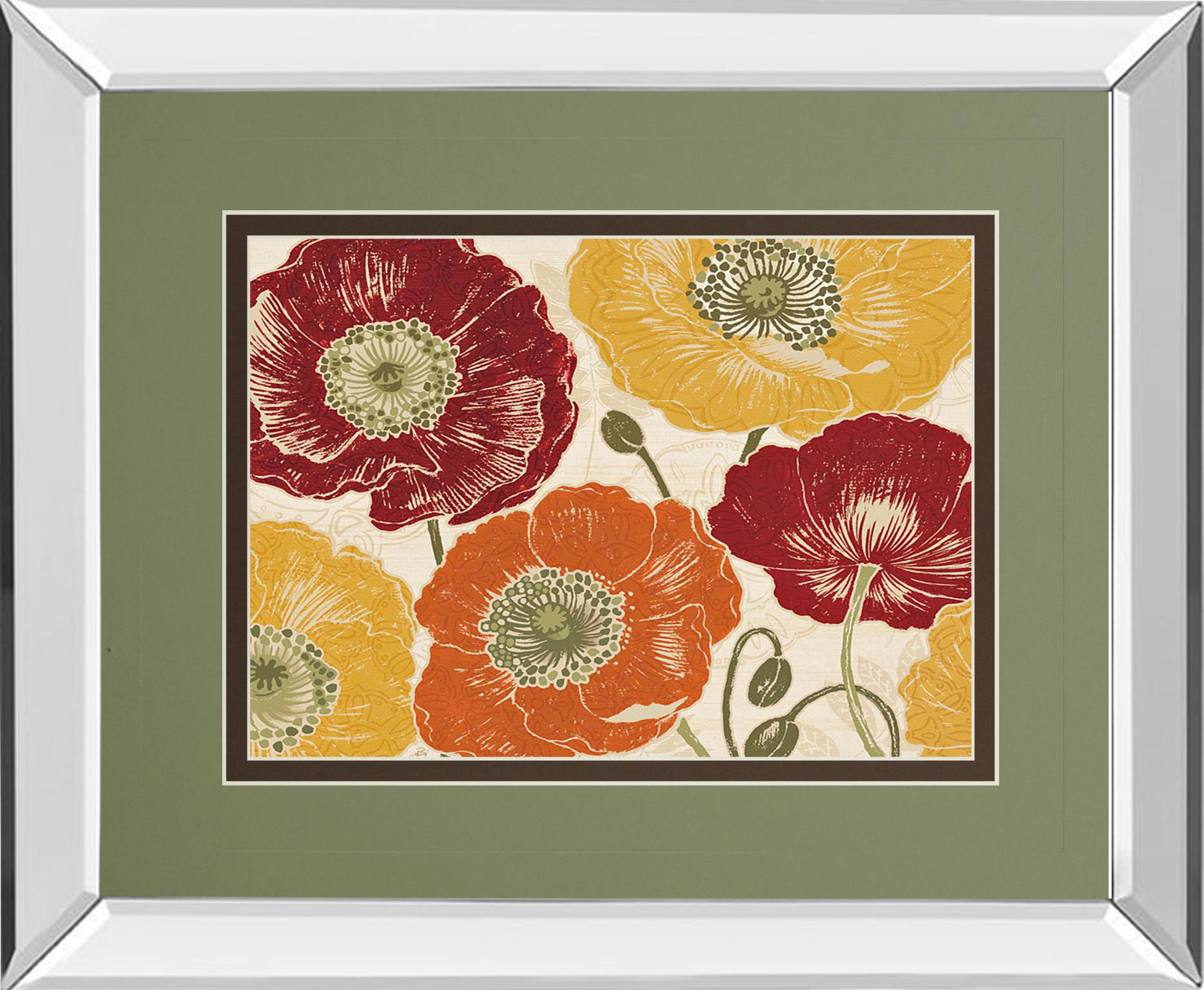 Mirrored Frame A Poppy'S Touch I Spice By Daphne Brissonnet 34X40 Mirror Frame Print
