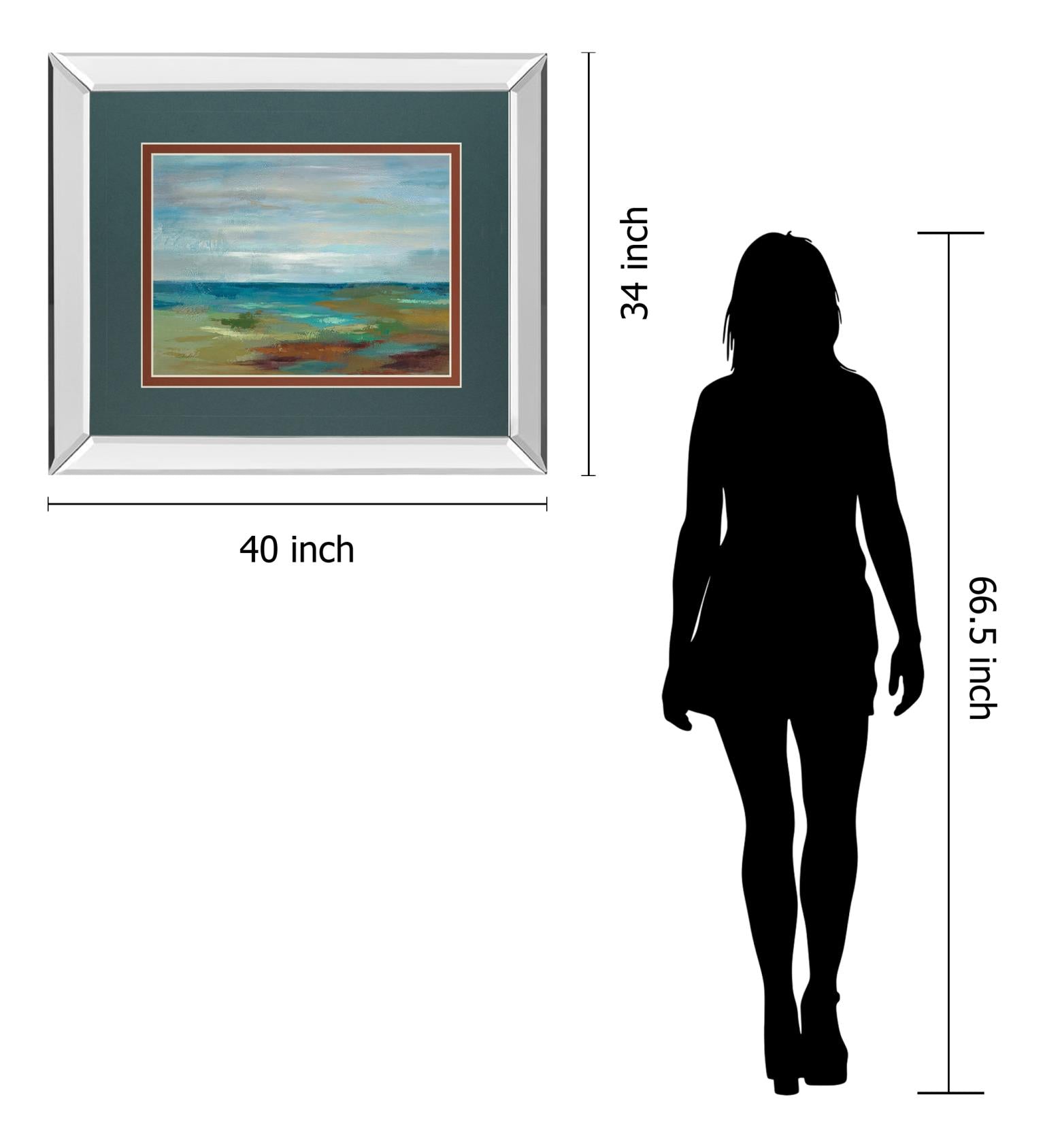 Mirrored Frame Wispy Clouds By Silvia Vassileva 34X40 Mirror Frame Print