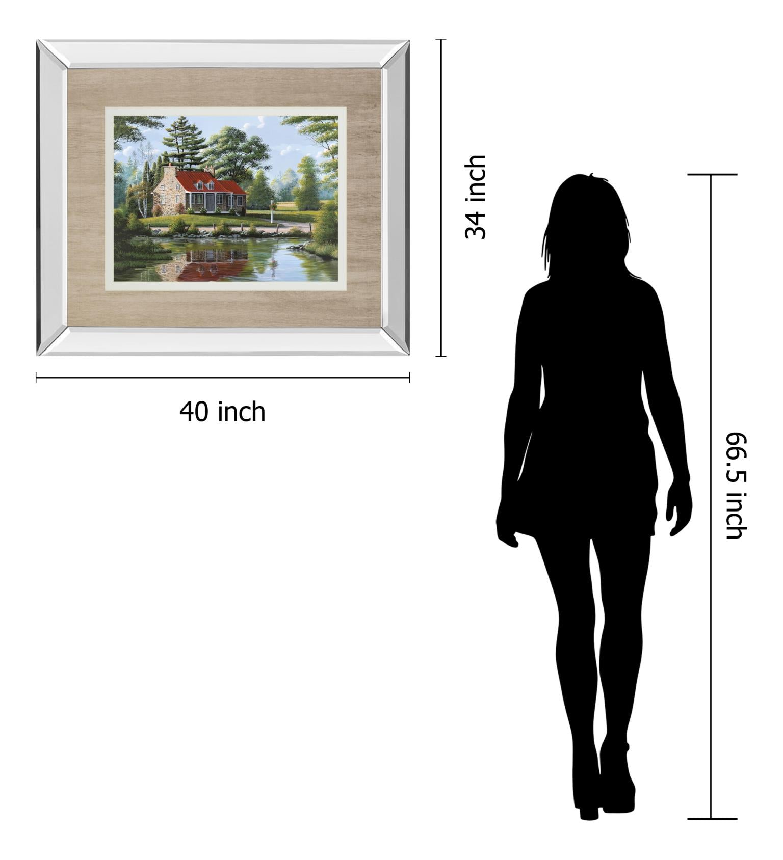 Mirrored Frame Summer Breeze By Saunders, B. 34X40 Mirror Frame Print