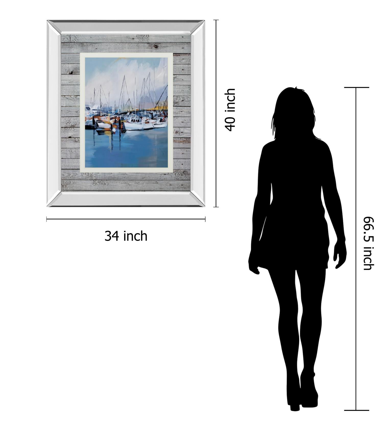 Mirrored Frame Along The Quay By Fitsimmons, A. 34X40 Mirror Frame Print