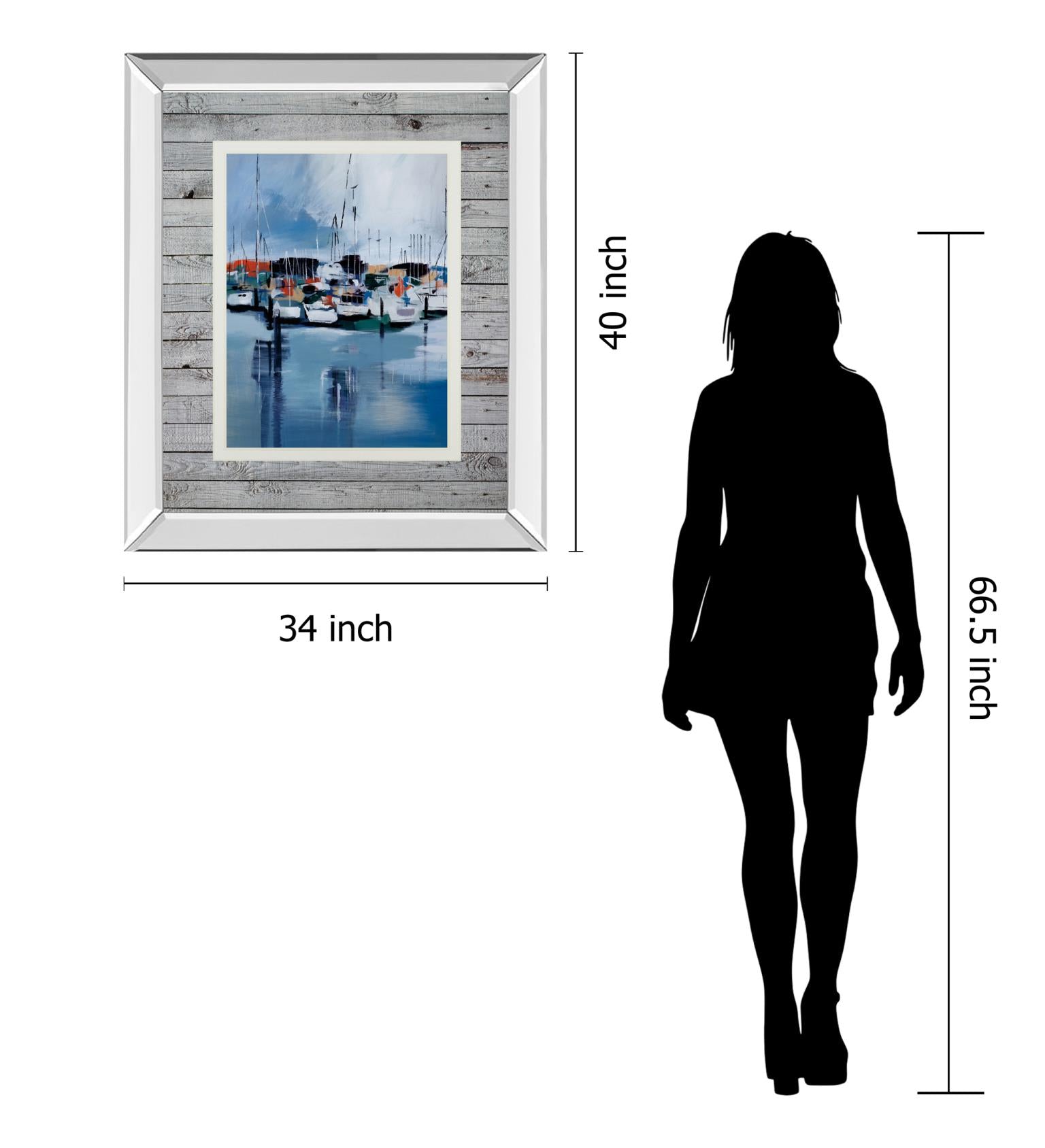 Mirrored Frame Docked By Fitsimmons, A. 34X40 Mirror Frame Print