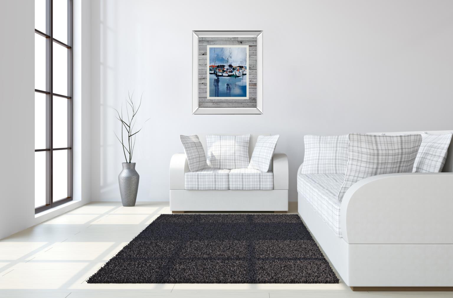Mirrored Frame Docked By Fitsimmons, A. 34X40 Mirror Frame Print