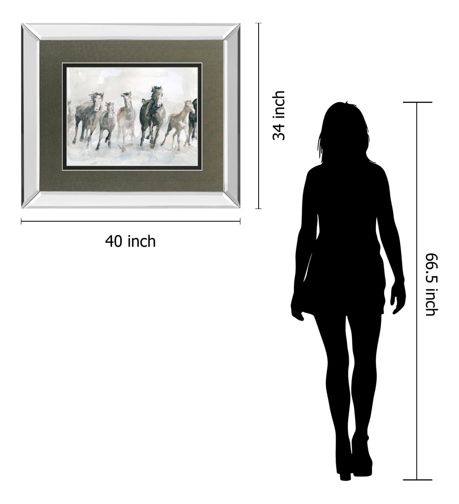 Mirrored Frame Running Wild By Carol Robinson 34X40 Mirror Frame Print