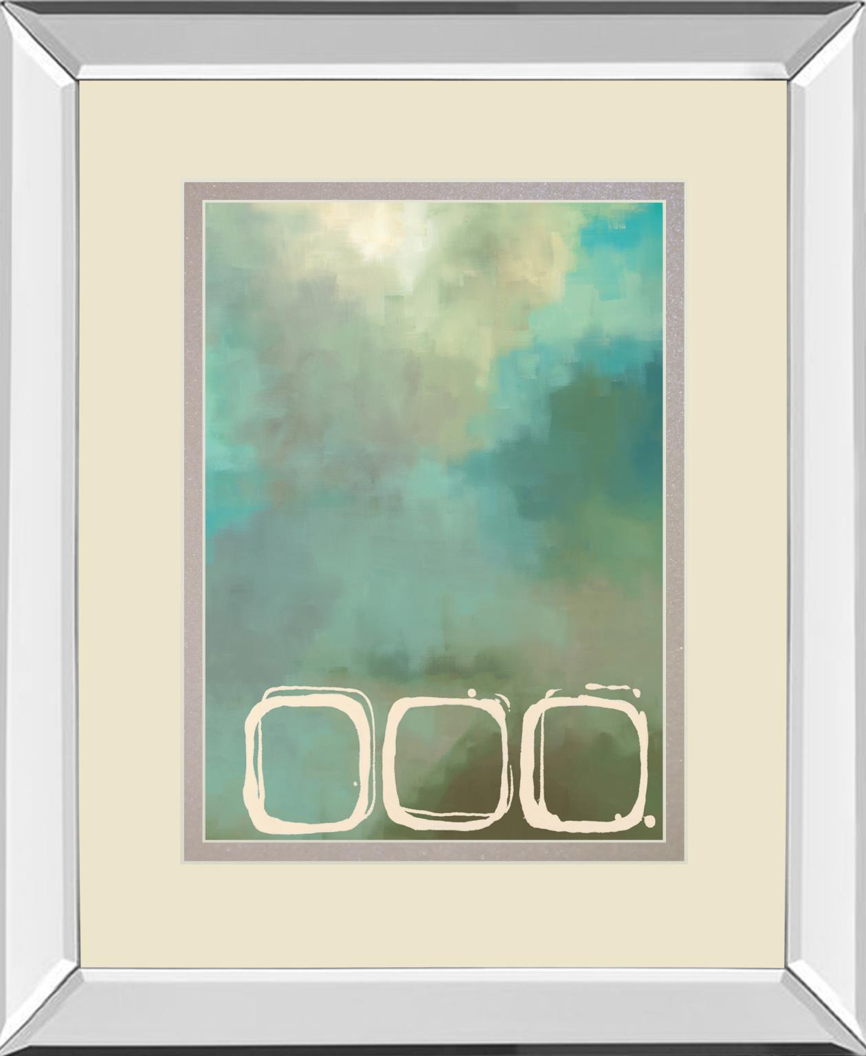 Retro In Aqua And Khaki Ii By Laurie Maitland 34X40 Mirror Frame Print