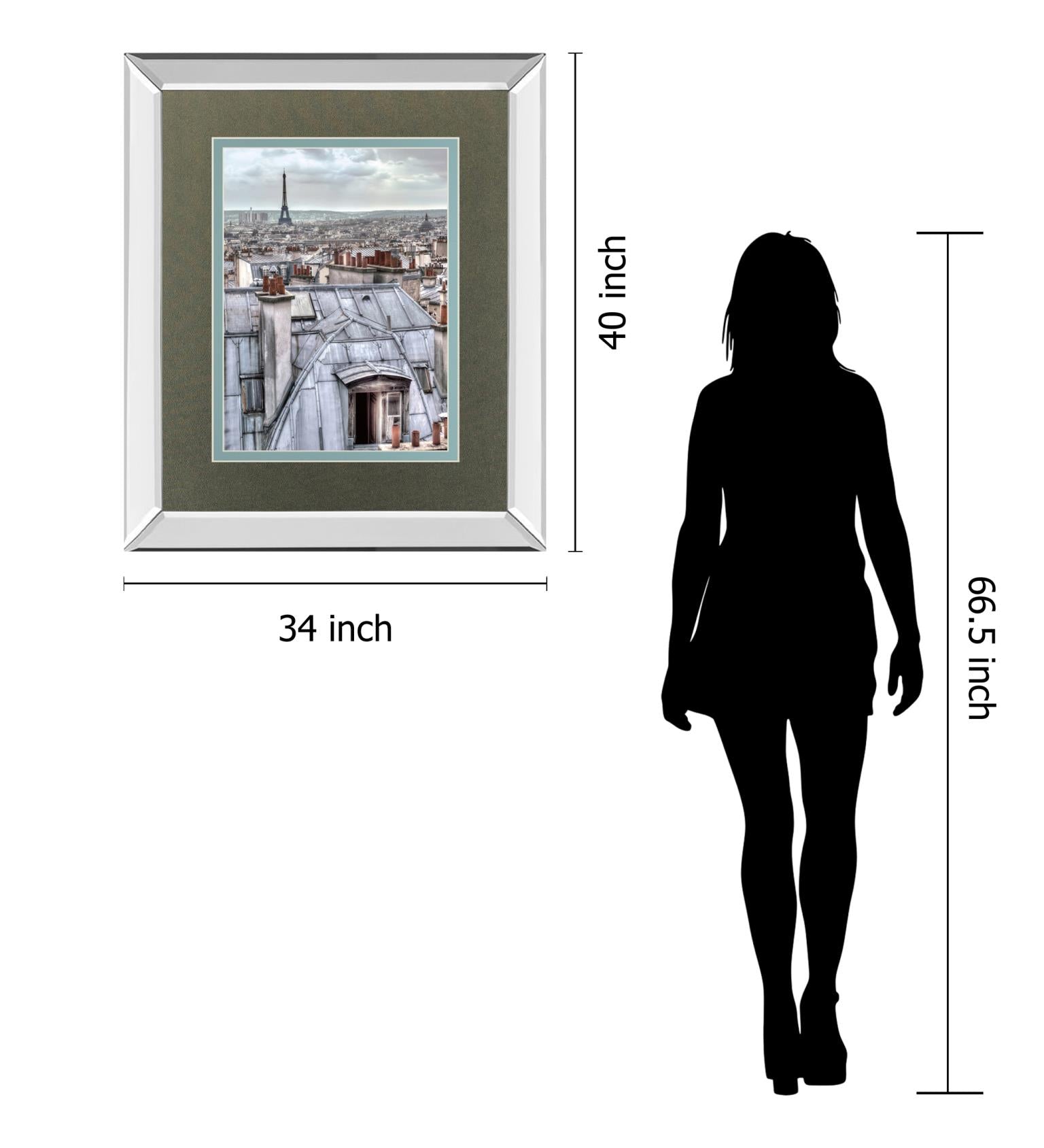 Paris Rooftops By Assaf Frank 34X40 Mirror Frame Print
