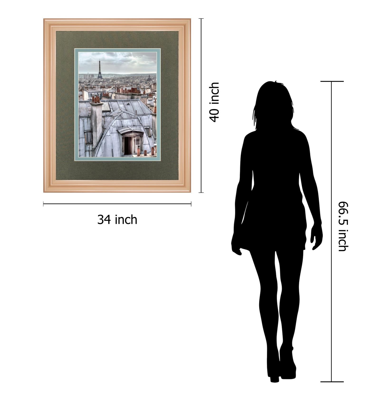 Paris Rooftops By Assaf Frank 34X40 Framed Print