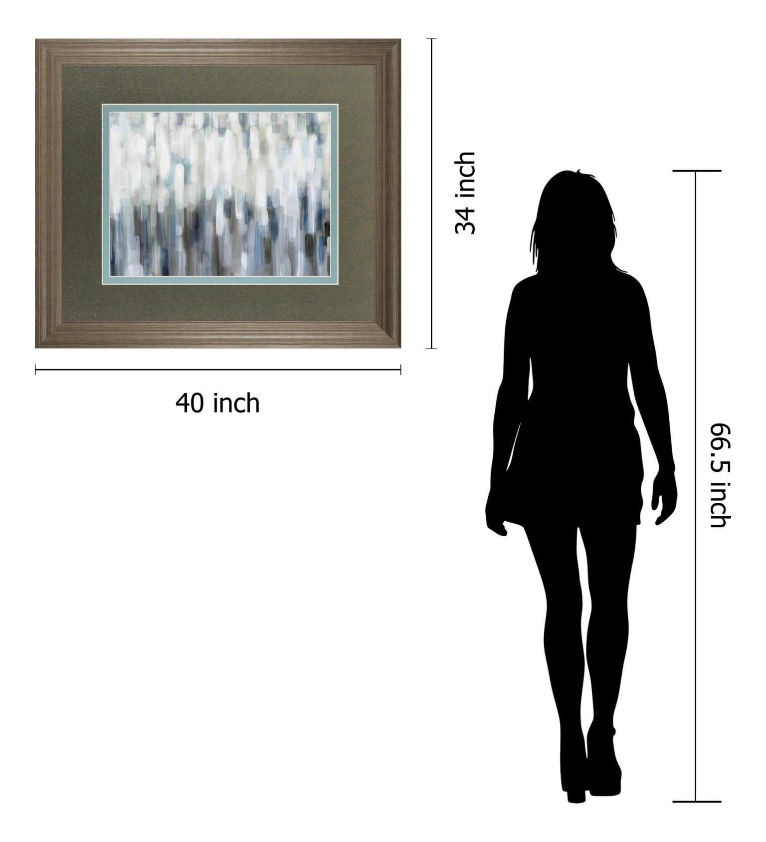 Silver Rain By Karen Lorena Parker 34X40 Framed Print