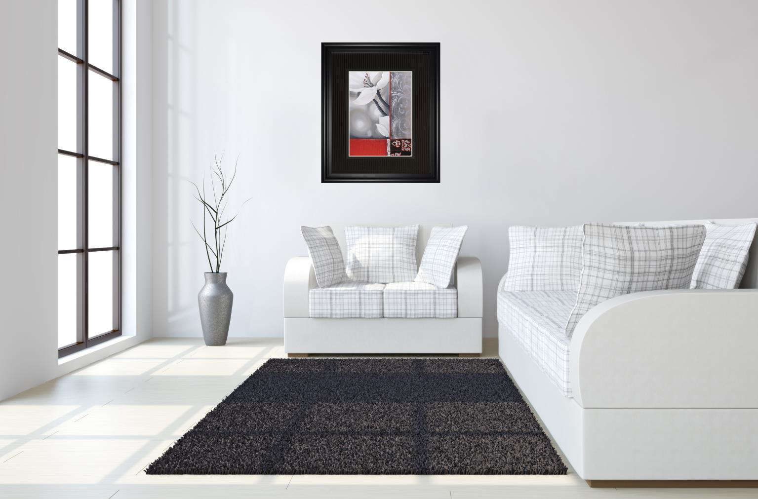 Bohemia Flora White By Jasmin Zara Copley 34X40 Framed Print