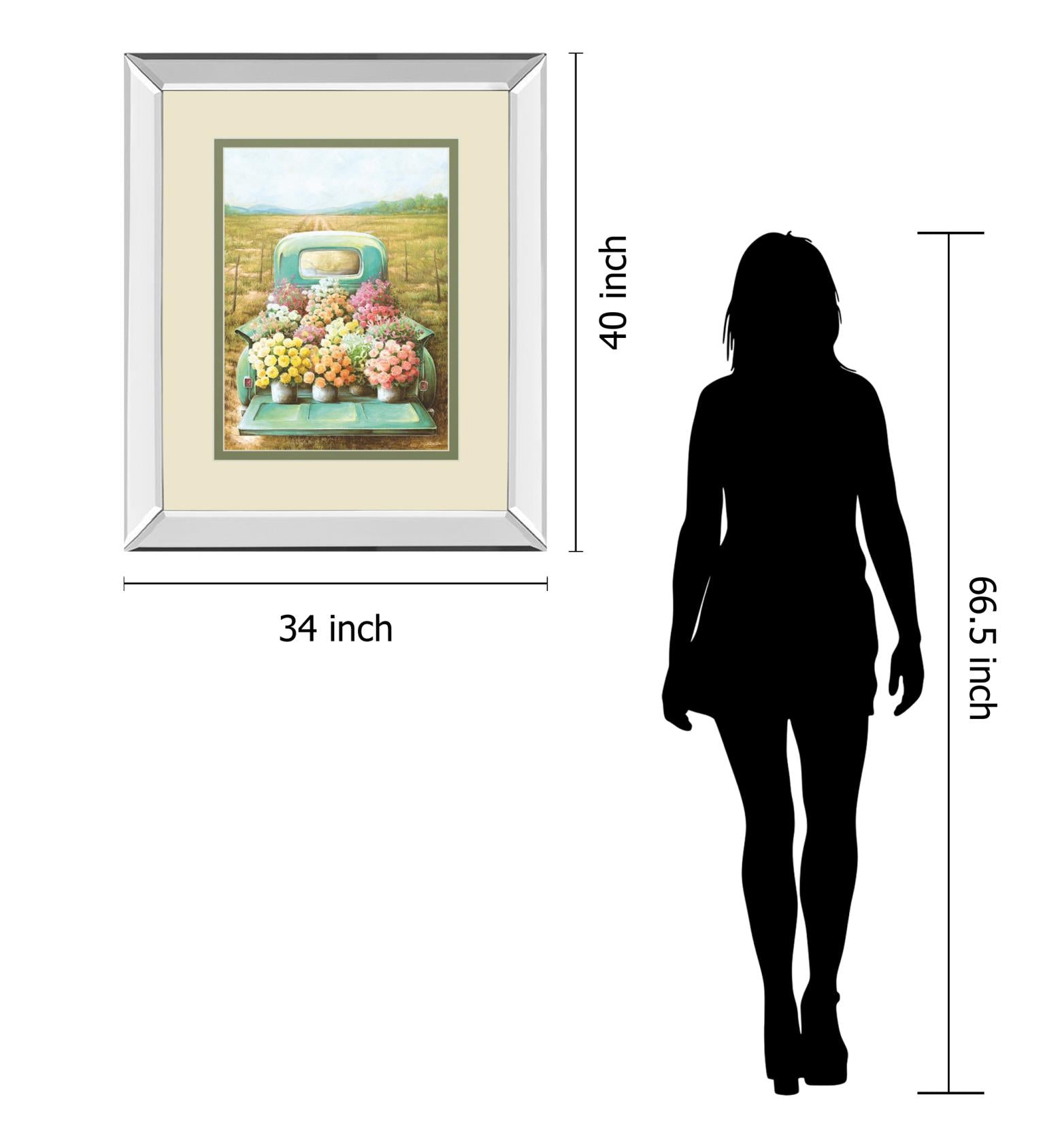 Flowers For Sale By Deedee 34X40 Mirror Frame Print
