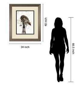 Watercolor Windmill By White Ladder 34X40 Framed Print