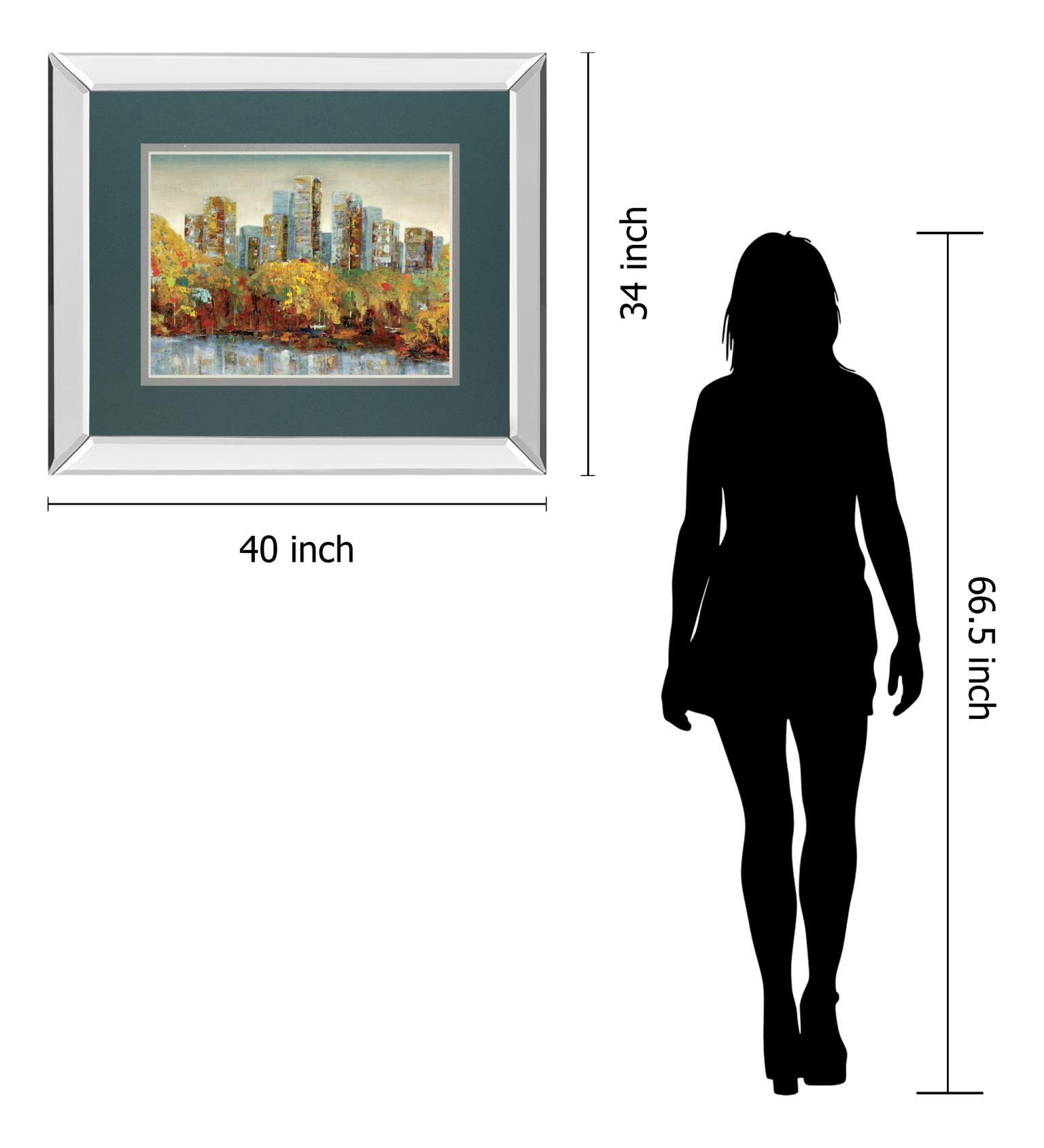 Central Park By Carmen Dolce 34X40 Mirror Frame Print