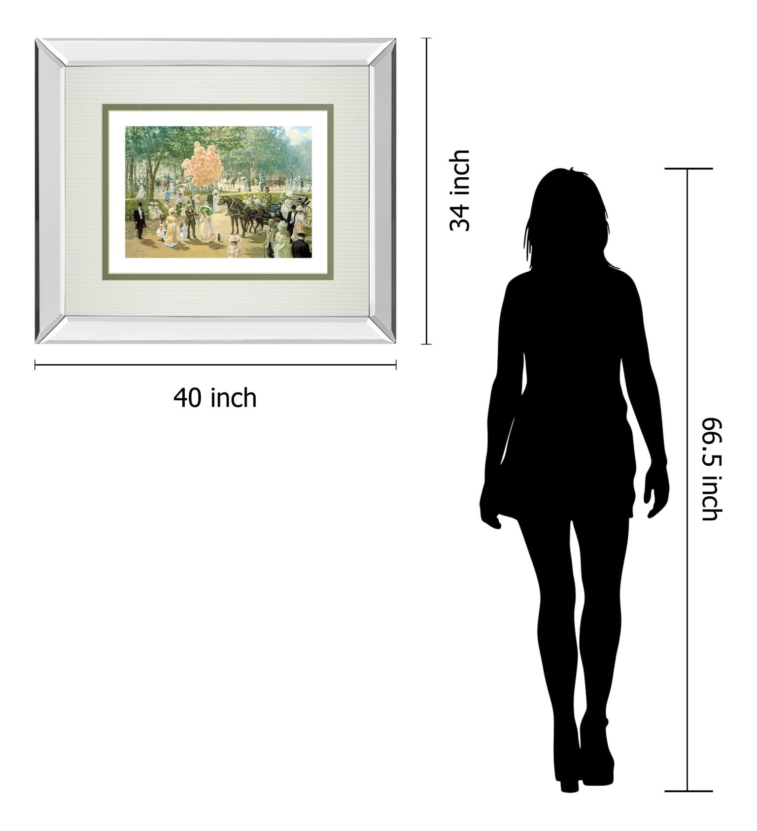 Balloon Seller By Alan Maley 34X40 Mirror Frame Print
