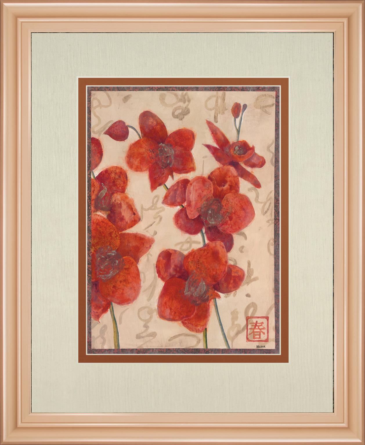 Asian Orchid I By Hollack 34X40 Framed Print