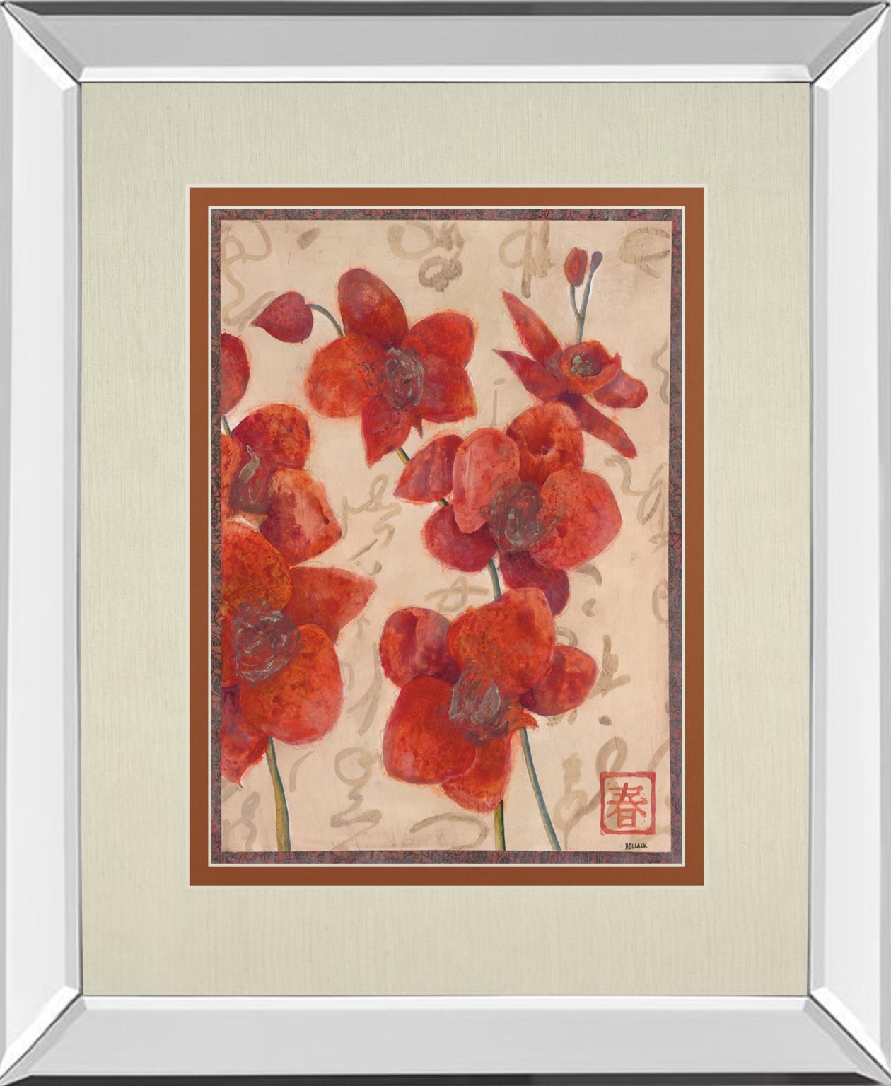 Asian Orchid I By Hollack 34X40 Mirror Frame Print