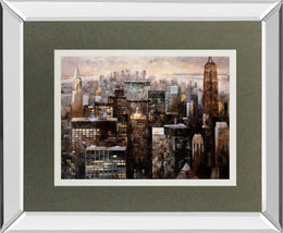 Manhattan By Night By Bofarull, M. 34X40 Mirror Frame Print