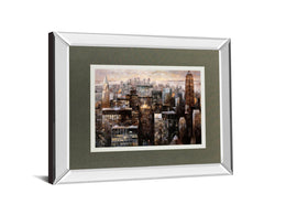 Manhattan By Night By Bofarull, M. 34X40 Mirror Frame Print