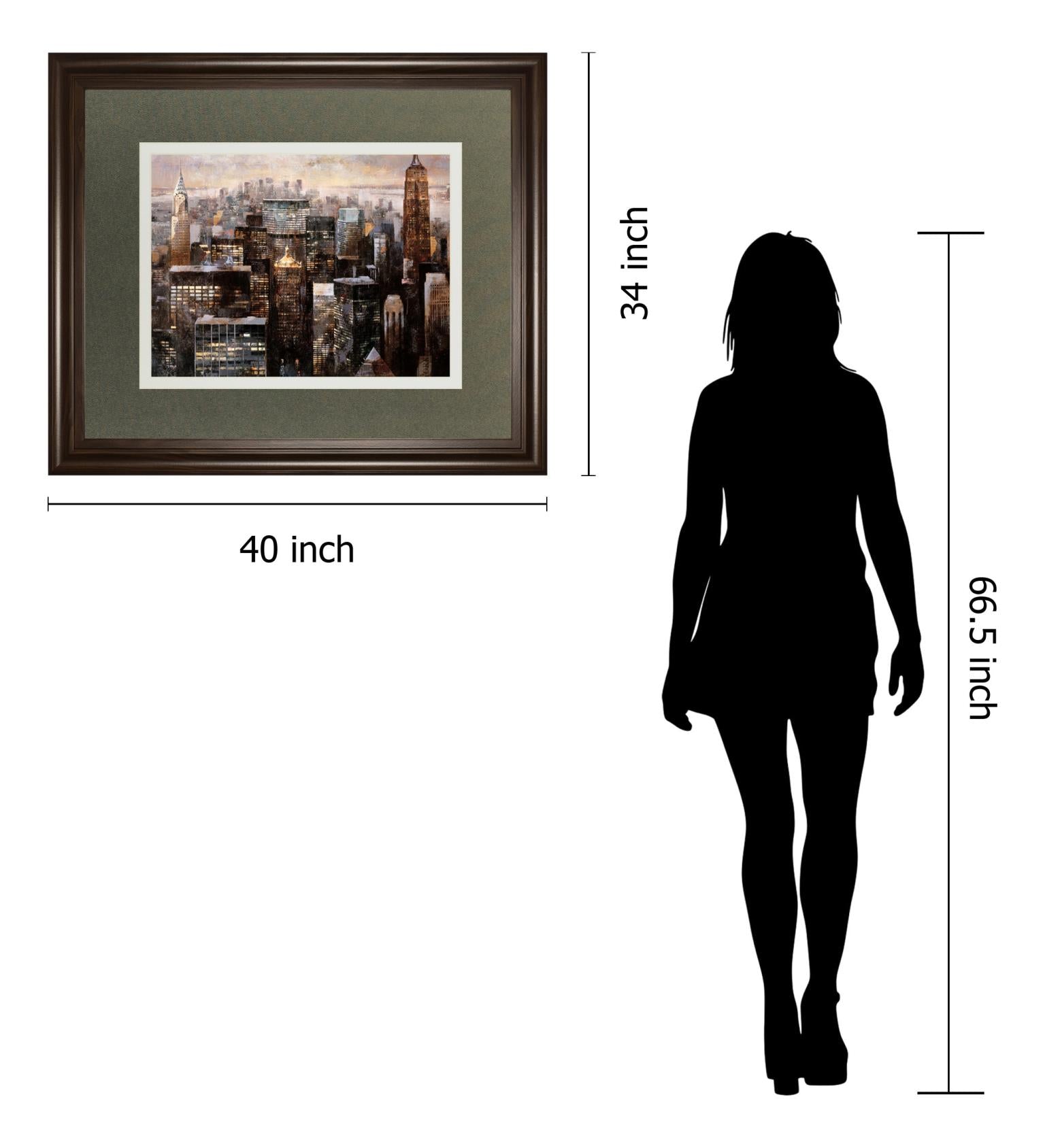 Manhattan By Night By Bofarull, M. 34X40 Framed Print
