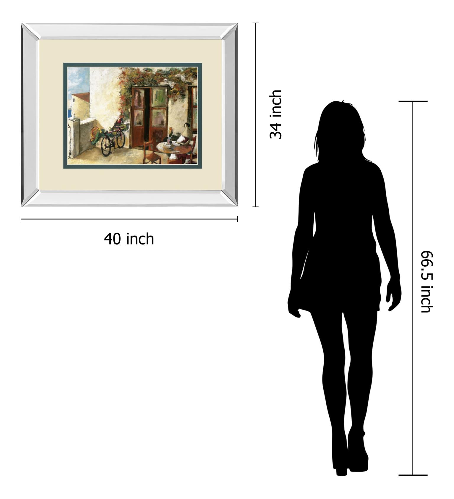 Perro Y Biciceleta By Lourengo, D. 34X40 Mirror Frame Print