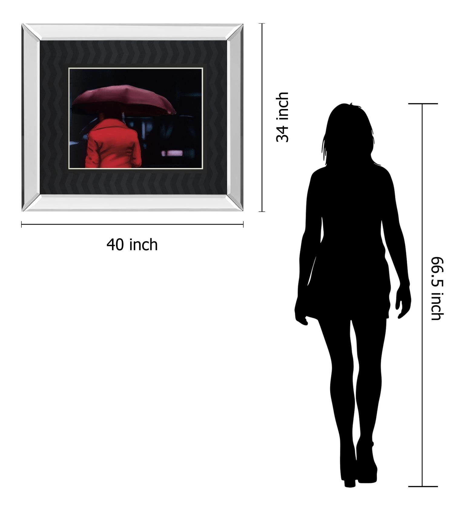 Lady In Red By Visa, X 34X40 Mirror Frame Print
